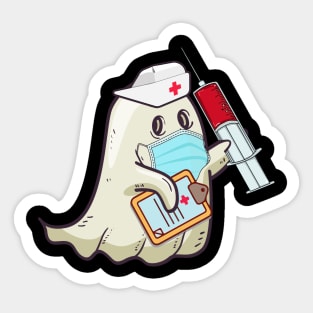 Ghost Nurse Halloween Costume Sticker